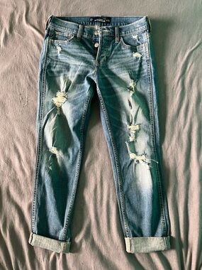 Hollister Distressed Light Blue Boyfriend Jeans
